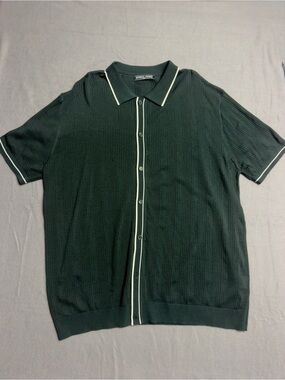 PJ Paul Jones Men's Forest Green Polo with White Trim